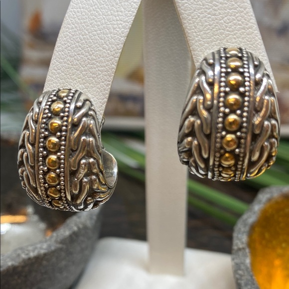 John Hardy Silver 18K Gold Earrings